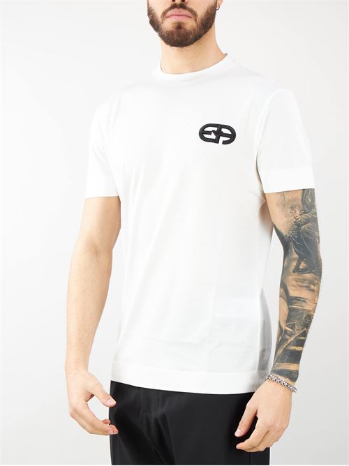 T-shirt in jersey misto lyocell con ricamo logo EA a rilievo ASV Emporio Armani EMPORIO ARMANI | T-shirt | 8N1TF51JUVZ101